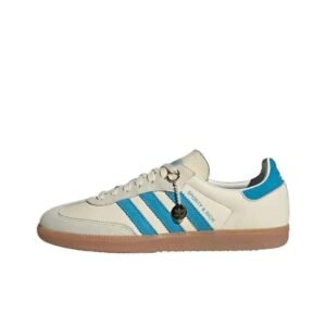 Adidas Originals retro style white and blue shoes