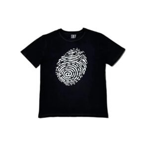 ADWYSD Fingerprint Print Trendy Black T-shirt