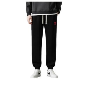 AMI & Easy Casual Style Black Sweatpants