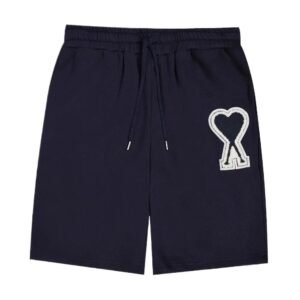 AMI Embroidered Shorts with a Loving Heart Style