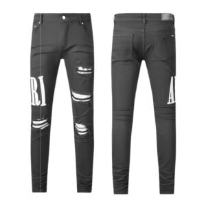 AMI Hole Trendy Brand Black Jeans