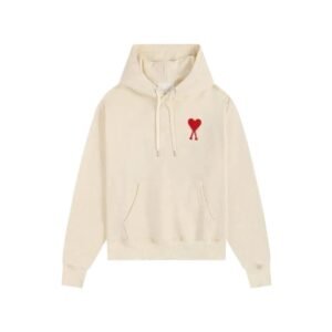 AMI Love Simple Style Beige Hoodie