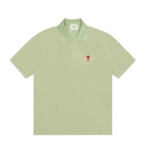 AMI Love Simple Style Green Polo Shirt