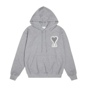 AMI Love Simple Style Grey Hoodie