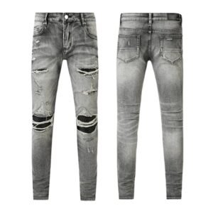 AMI Ripped Trendy Grey Jeans