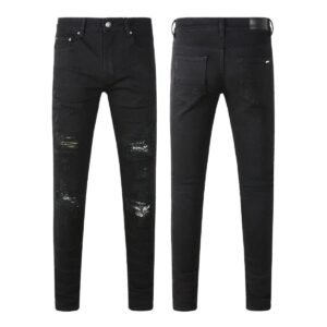 AMI trendy brand ripped black jeans