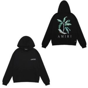 AMIRI Black Sweatshirt with Plant Print in a Casual Style