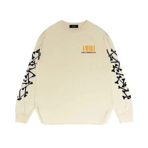 AMIRI Bone Pattern Trendy Style Beige Sweatshirt