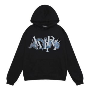 AMIRI Dragon Pattern Trendy and Cool Black Sweatshirt