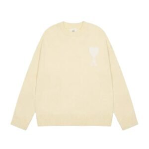 AMIRI Love Minimalist Style Beige Sweater