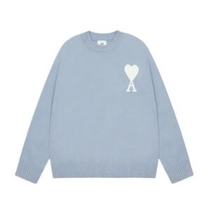 AMIRI Love Series Simple Style Light Blue Sweater