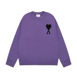 AMIRI purple sweater with a heart design