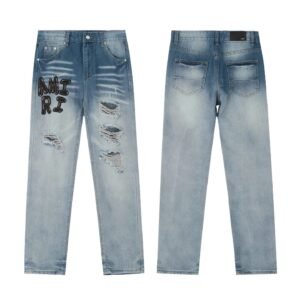 AMIRI Ripped Denim Blue Jeans