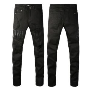 AMIRI ripped style black jeans