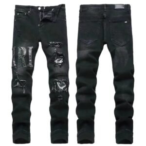 AMIRI Ripped Trendy Black Jeans