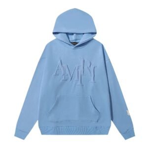 AMIRI Three-dimensional Letter Style Light Blue Hoodie