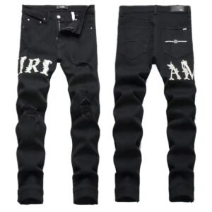 AMIRI's trendy black jeans with holes