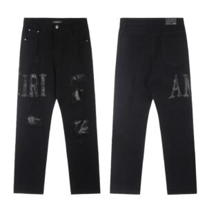 AMIRI's trendy black jeans with holes