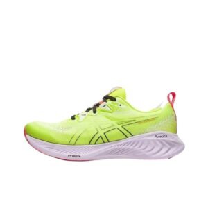 ASICS retro fluorescent green running shoes