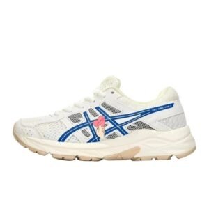 ASICS retro-style blue and white sports shoes