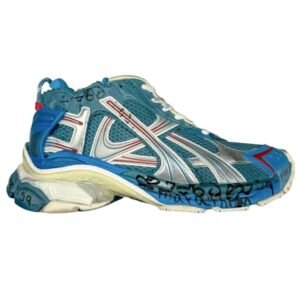 Balenciaga graffiti-style blue sneakers