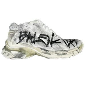 Balenciaga graffiti-style white shoes