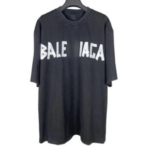 Balenciaga letter-style black T-shirt
