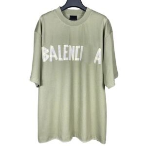 Balenciaga letter-style military green T-shirt
