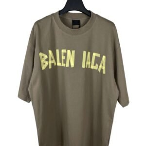 Balenciaga minimalist olive-green T-shirt