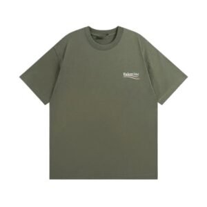 Balenciaga minimalist style military green T-shirt