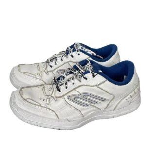 Balenciaga retro-style white and blue sports shoes