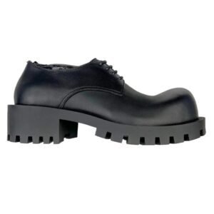 Balenciaga thick-soled dark style leather shoes