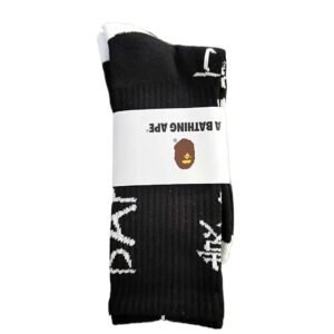 Bape Ape Head Black and White Trendy Socks