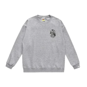 Bape ape head minimalist style gray sweatshirt