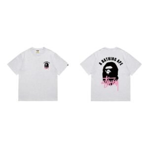Bape Ape Head Trendy and Cool Grey T-shirt
