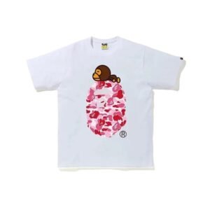 Bape ape man camouflage style white T-shirt