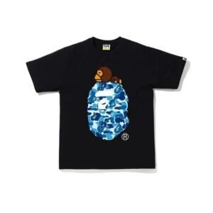 Bape Blue Camouflage Cartoon Style T-shirt