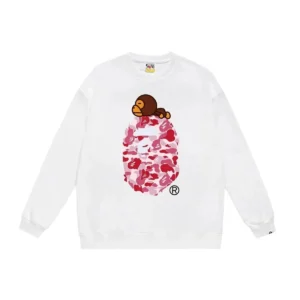 Bape Camouflage Cartoon White Sweatshirt