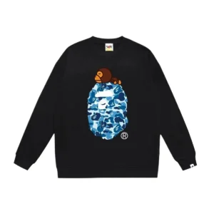 Bape camouflage-style black sweatshirt