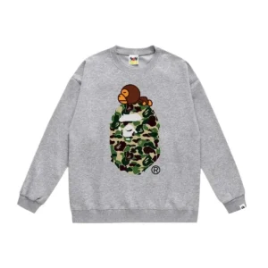 Bape camouflage style grey sweatshirt