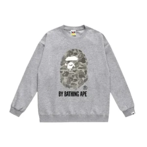Bape camouflage-style grey sweatshirt