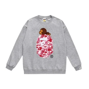 Bape camouflage-style grey sweatshirt