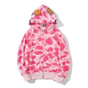 Bape camouflage style pink hoodie