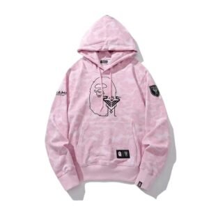 Bape camouflage style pink hoodie