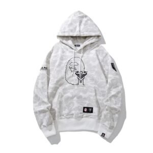 Bape camouflage style white hoodie