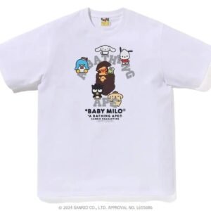 Bape cartoon co-branded white T-shirt