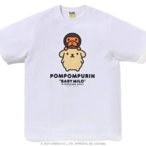 Bape cartoon-style white T-shirt