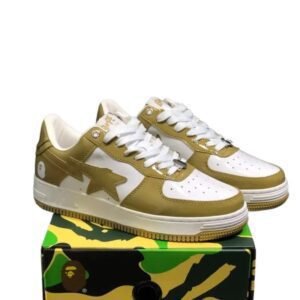 Bape Classic Trendy Brown and White Shoes