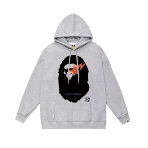 Bape co-branded grey hoodie