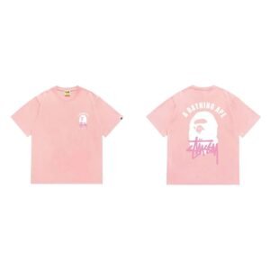 Bape Co-branded Trendy Pink T-shirt